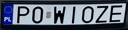 Prawdziwa tablica rejestracyjna PO WIOZE naszej lawety